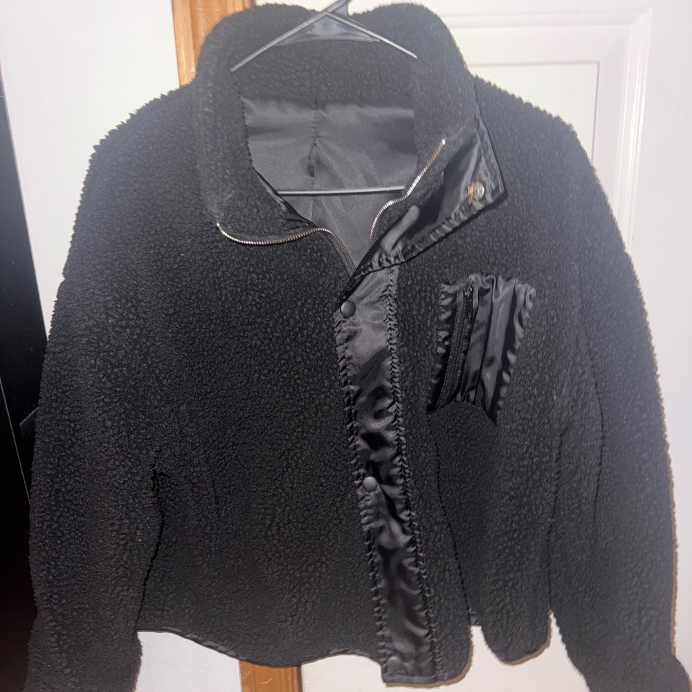 Womens Black Sherpa Jacket